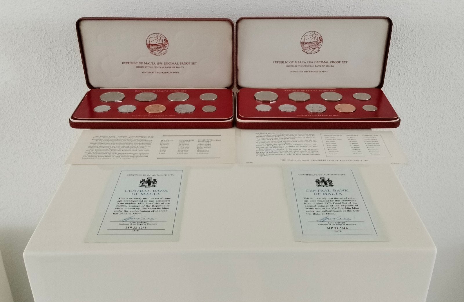 Limited Edition Centrale Bank Malta Proof set + certificaat, Ophalen of Verzenden, Overige typen