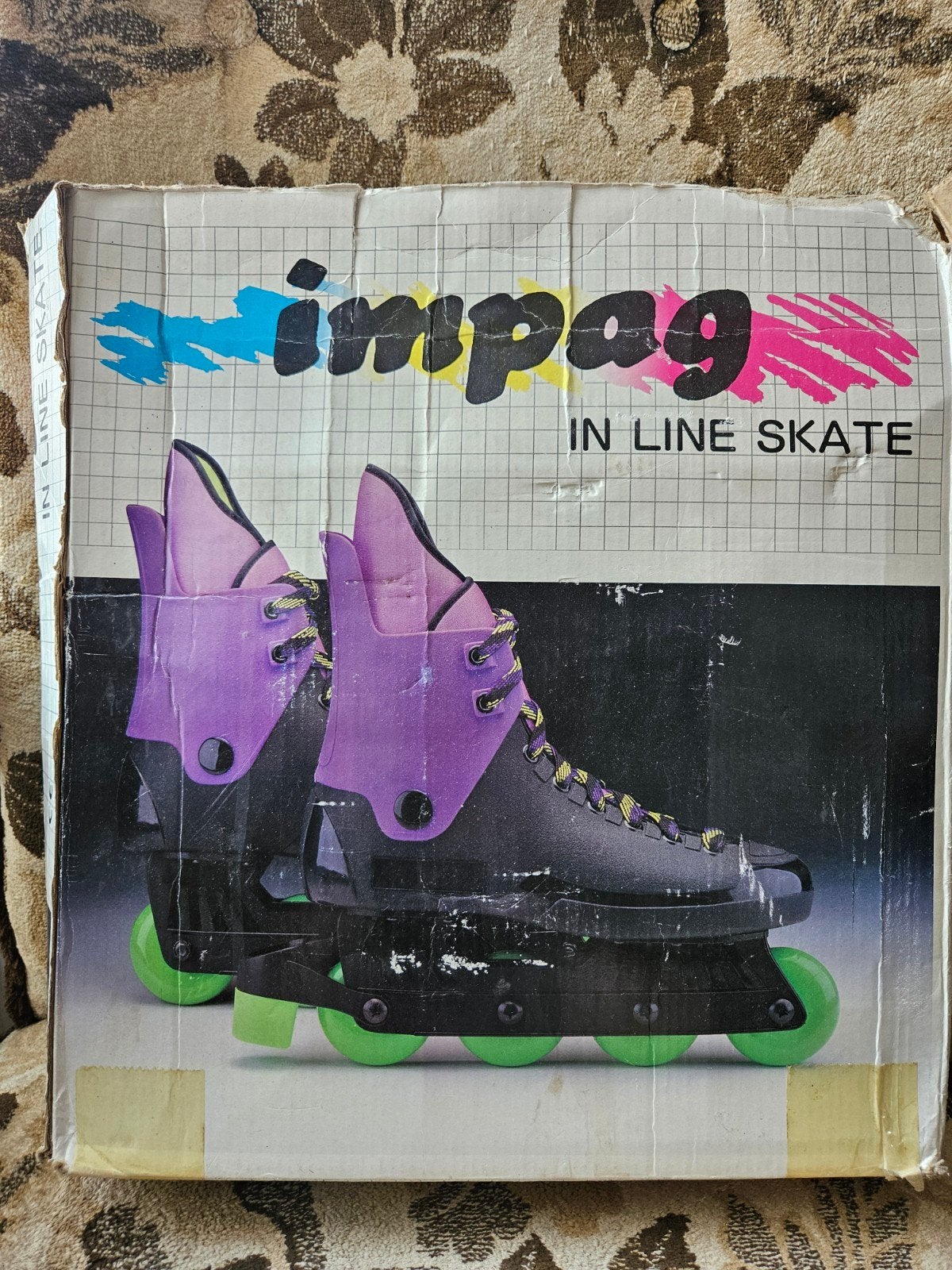"Vintage 90s Rollerblades", Impag "Retro Neon" maat 39, Zo goed als nieuw, Inline skates 4 wielen, Ophalen, Overige merken