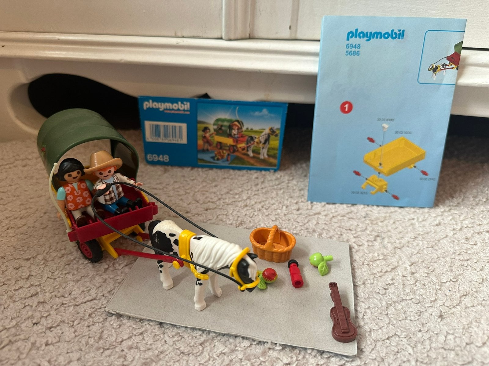 Playmobil 6948, huifkar, Ophalen, Complete set, Zo goed als nieuw, Figuren