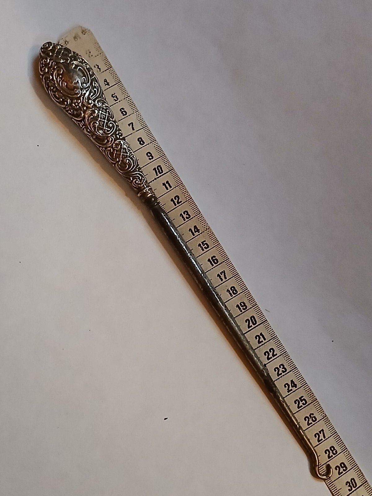 antiek zilver veterhaak corsethaak knopenhaak knoophaakje, Ophalen, Zilver