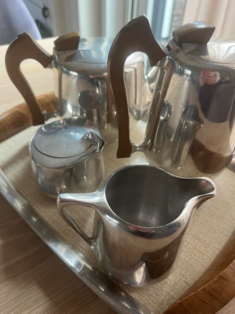 Vintage Picquot Ware koffie- en theeset origineel dienblad, Overige materialen, Gebruikt, Ophalen of Verzenden, Overige stijlen