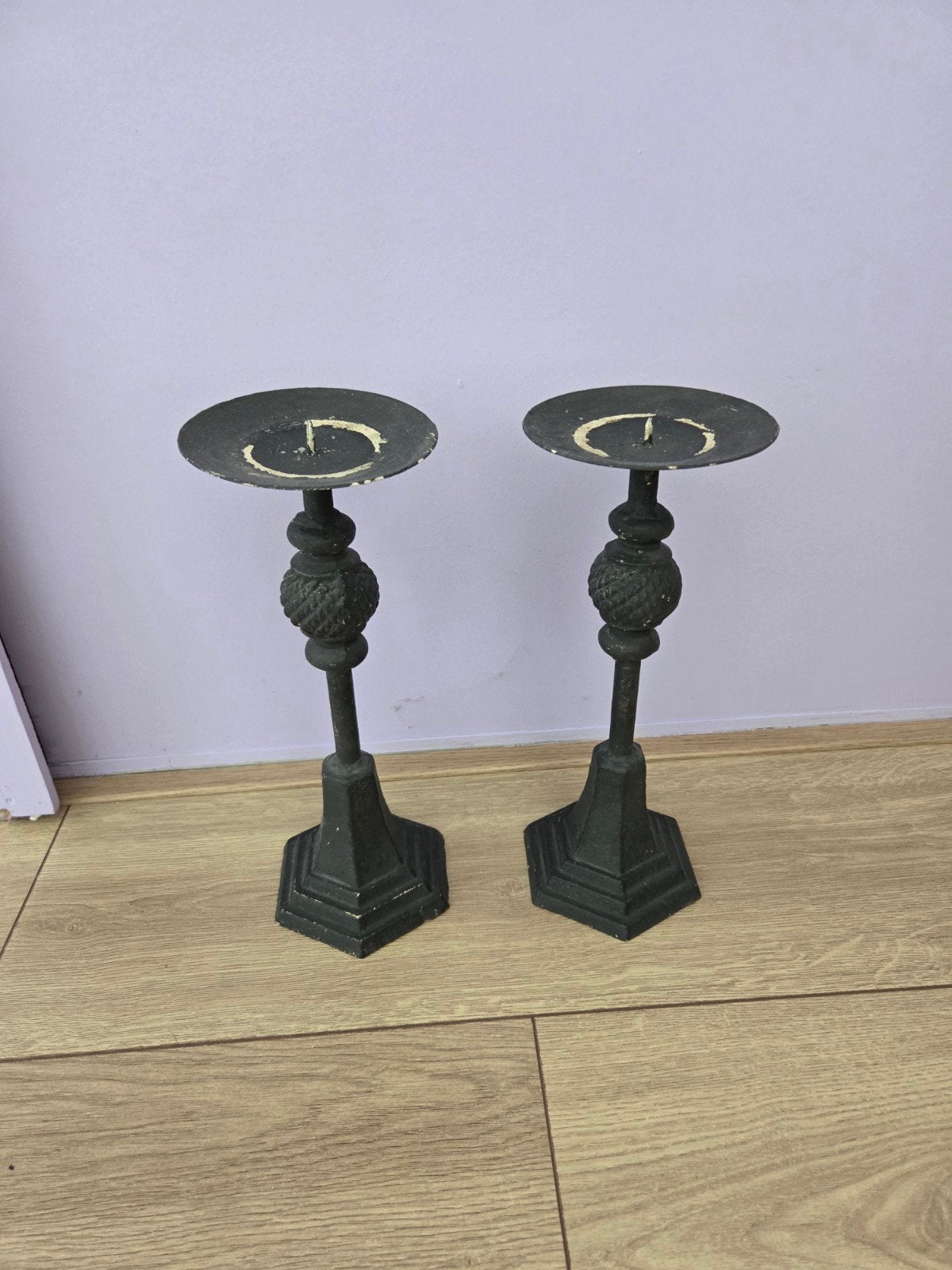 Set van 2 vintage kandelaars, Antiek en Kunst, Antiek | Kandelaars, Ophalen