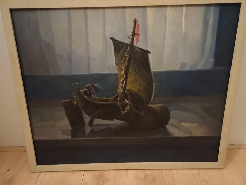 Schilderij klomp met zeil, Ophalen of Verzenden