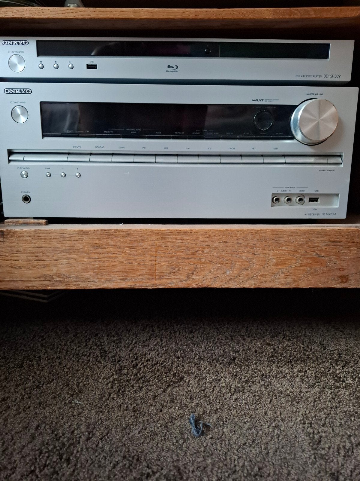Onkyo AV Receiver TX-NR414 & Blu-ray Speler BD-SP309, Ophalen, 120 watt of meer, Onkyo