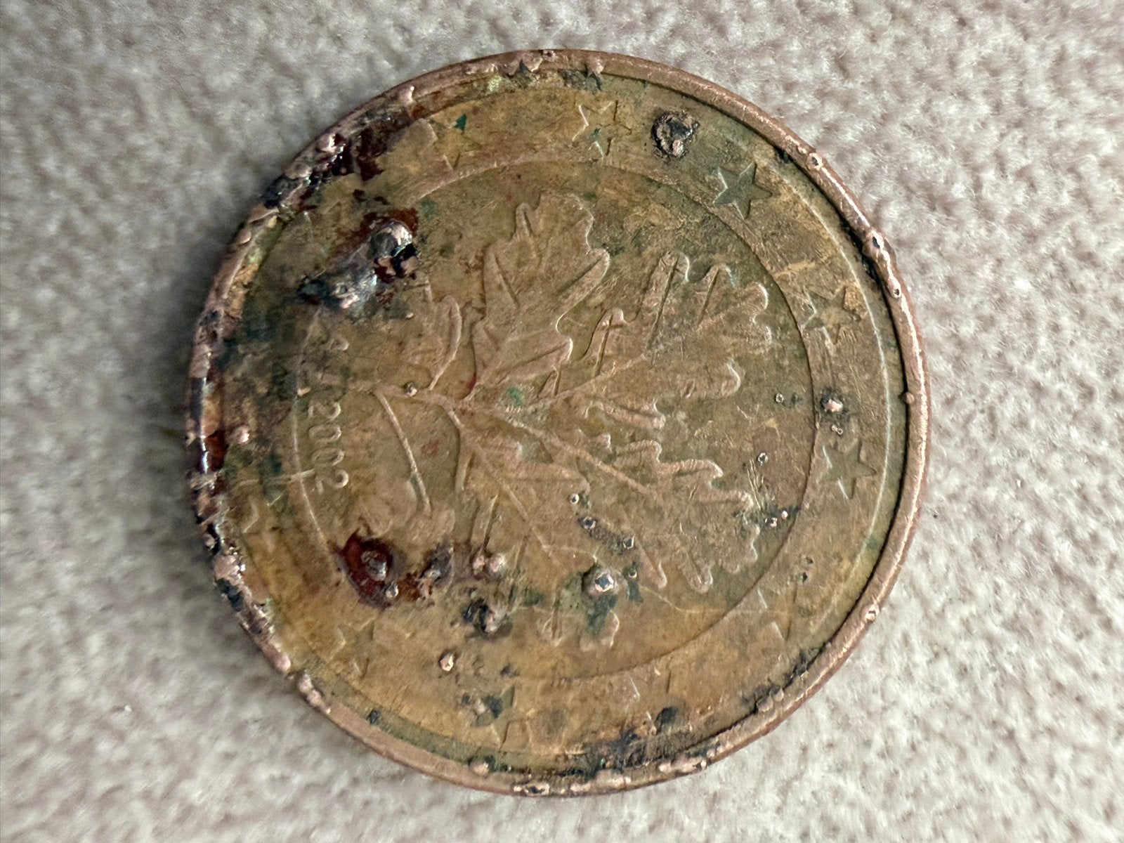 Duitse 5 eurocent munt met productiefout, Ophalen of Verzenden, Duitsland, 5 cent, Losse munt
