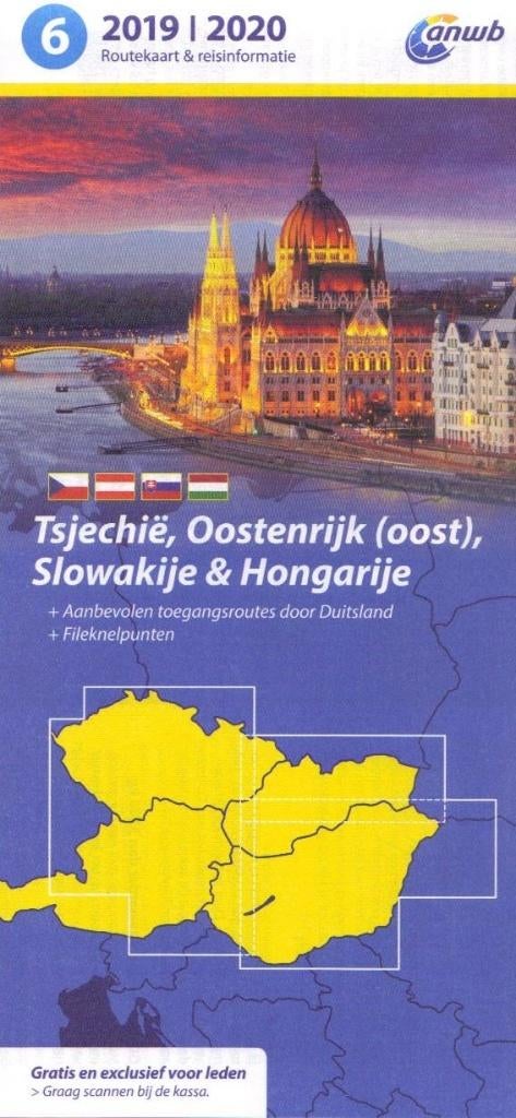 ANWB RouteKaart Tsjechie+ Oostenrijk+ Hongarije WegenKaart, Boeken, Atlassen en Landkaarten, ANWB, 2000 tot heden, Nieuw, Landkaart