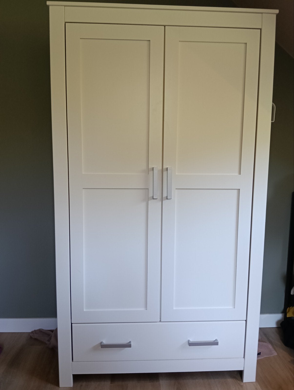 Witte kledingkast met lades en hangruimte, Huis en Inrichting, Kasten | Kledingkasten, 50 tot 100 cm, Modern, 150 tot 200 cm, Overige houtsoorten