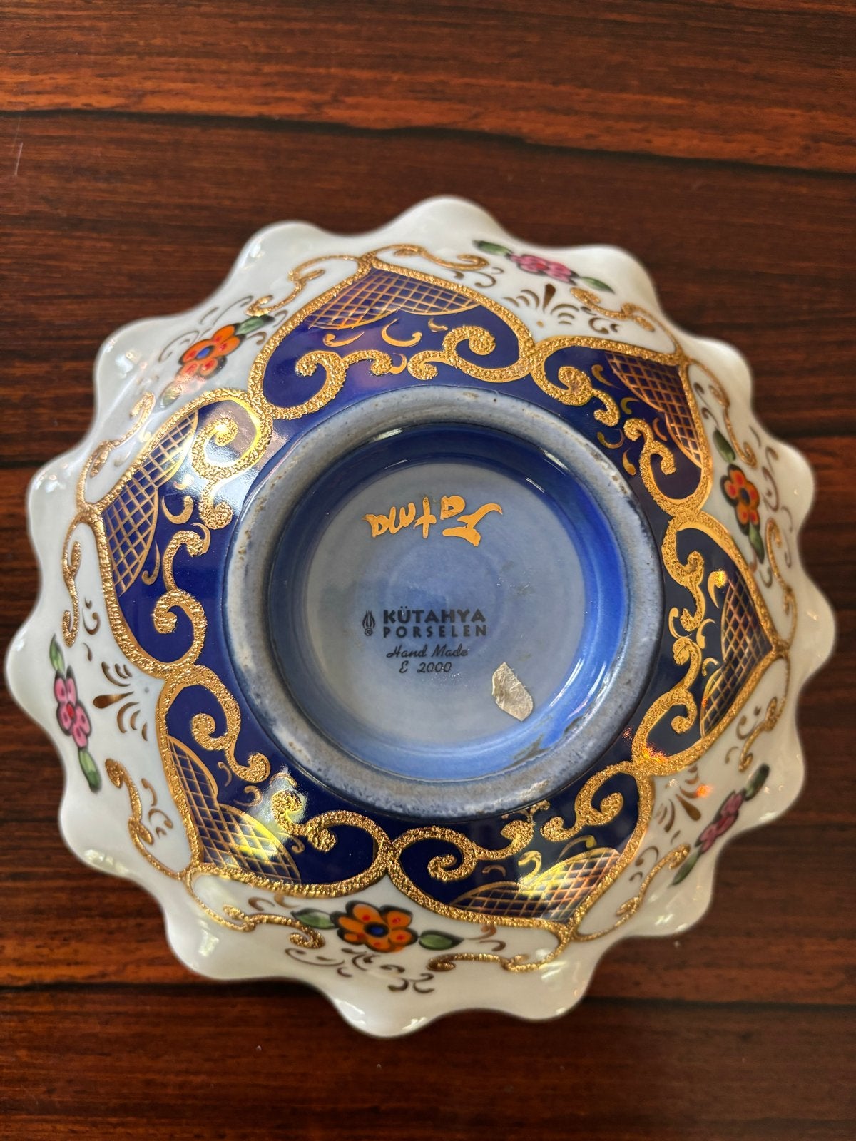 Turks porseleinen schaaltje met goudverf, Ophalen of Verzenden