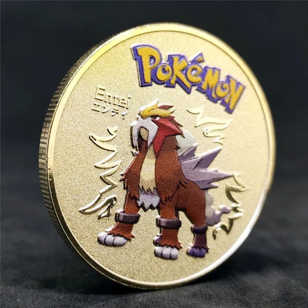 Gouden Pokémon Entei munt NIEUW, Ophalen of Verzenden, Nieuw