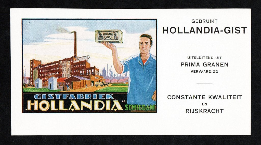 Vloeiblad Schiedam Gistfabriek Hollandia Prima Granen., Ophalen of Verzenden, Zo goed als nieuw