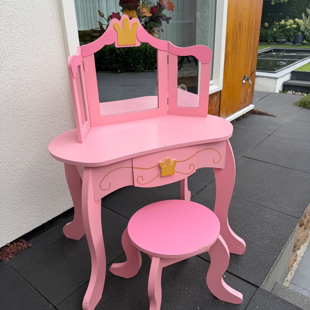 Meisje princes kaptafel met krukje, Ophalen, Gebruikt