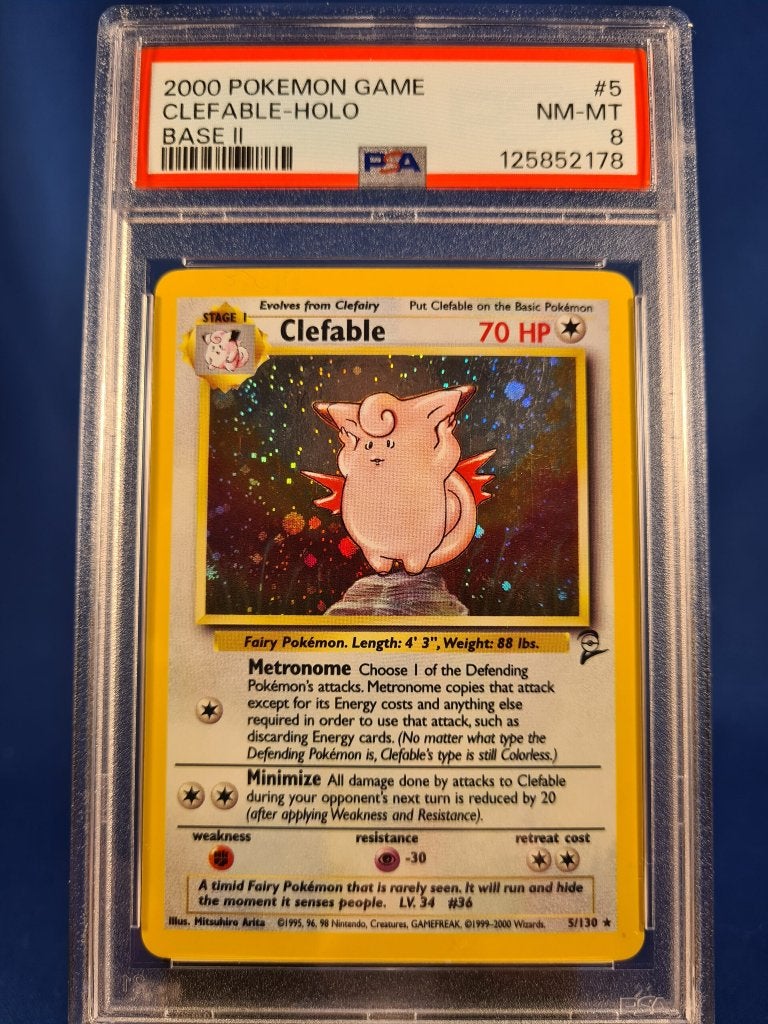 Clefable 5/130 - Base Set 2 (PSA 8), Verzenden, Gebruikt