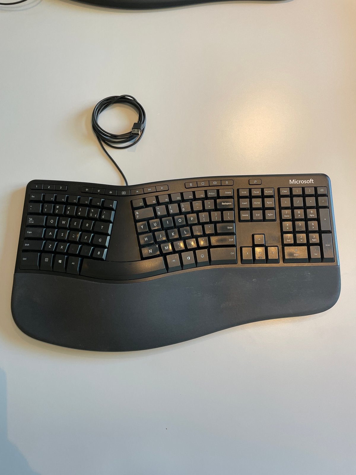 Microsoft Model 1878 Ergonomisch Bedraad Toetsenbord, Ophalen, Gebruikt, Ergonomisch, Qwerty