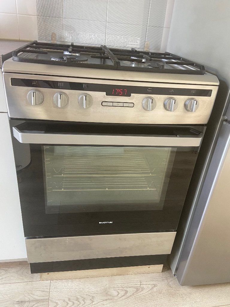 Gasfornuis met oven INVENTUM VFG6034WGRVS , Ophalen, Gebruikt, Grill, 4 kookzones