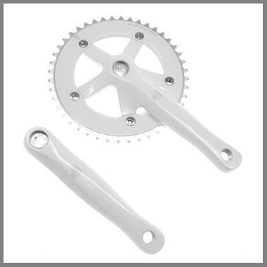 BLB - Freestyle crankstel / crankset, zilver of wit, Crankstel of Pedalen, Nieuw, Ophalen of Verzenden, BLB