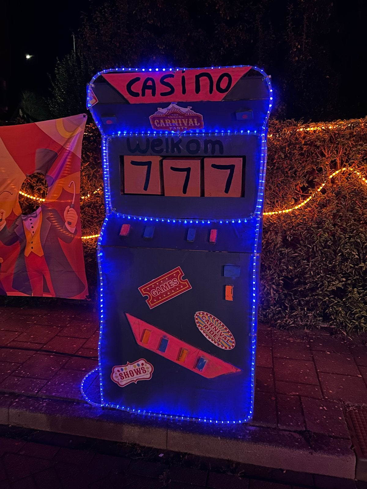 Gokautomaat decoratie - Straatversiering kermis Casino thema, Overige munten, Ophalen, Gebruikt