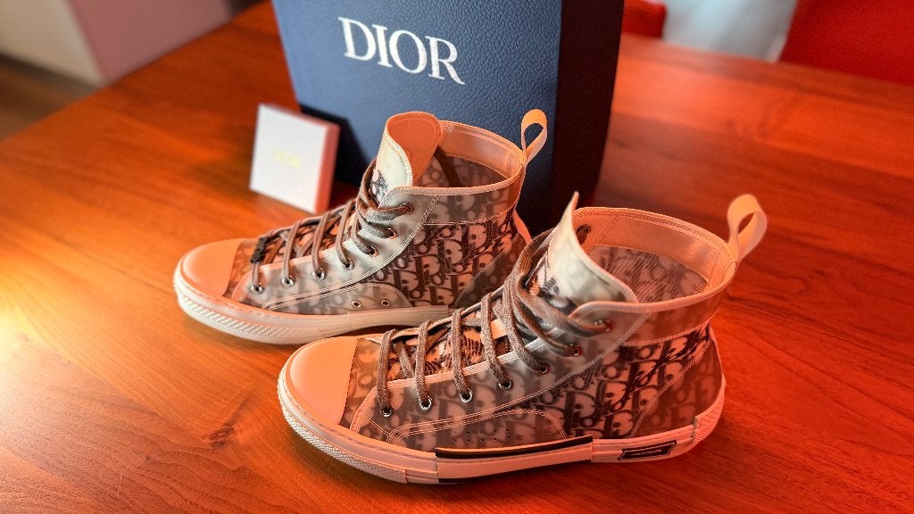 Dior B23 HT Oblique Transparency White/Black + Lace Charm, Kleding | Heren, Schoenen, Christian Dior, Verzenden, Wit, Sneakers of Gympen