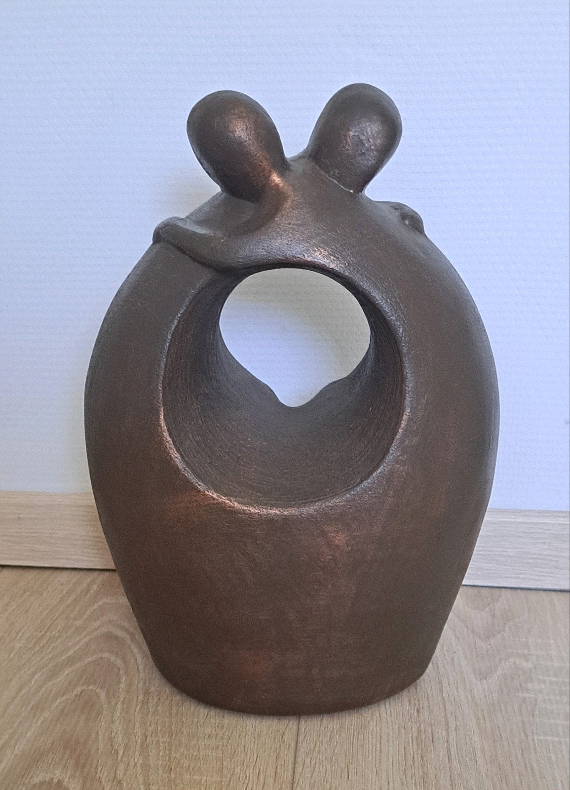 Keramische bronzen urn "Afscheid" Geert Kunen (3L), Ophalen of Verzenden