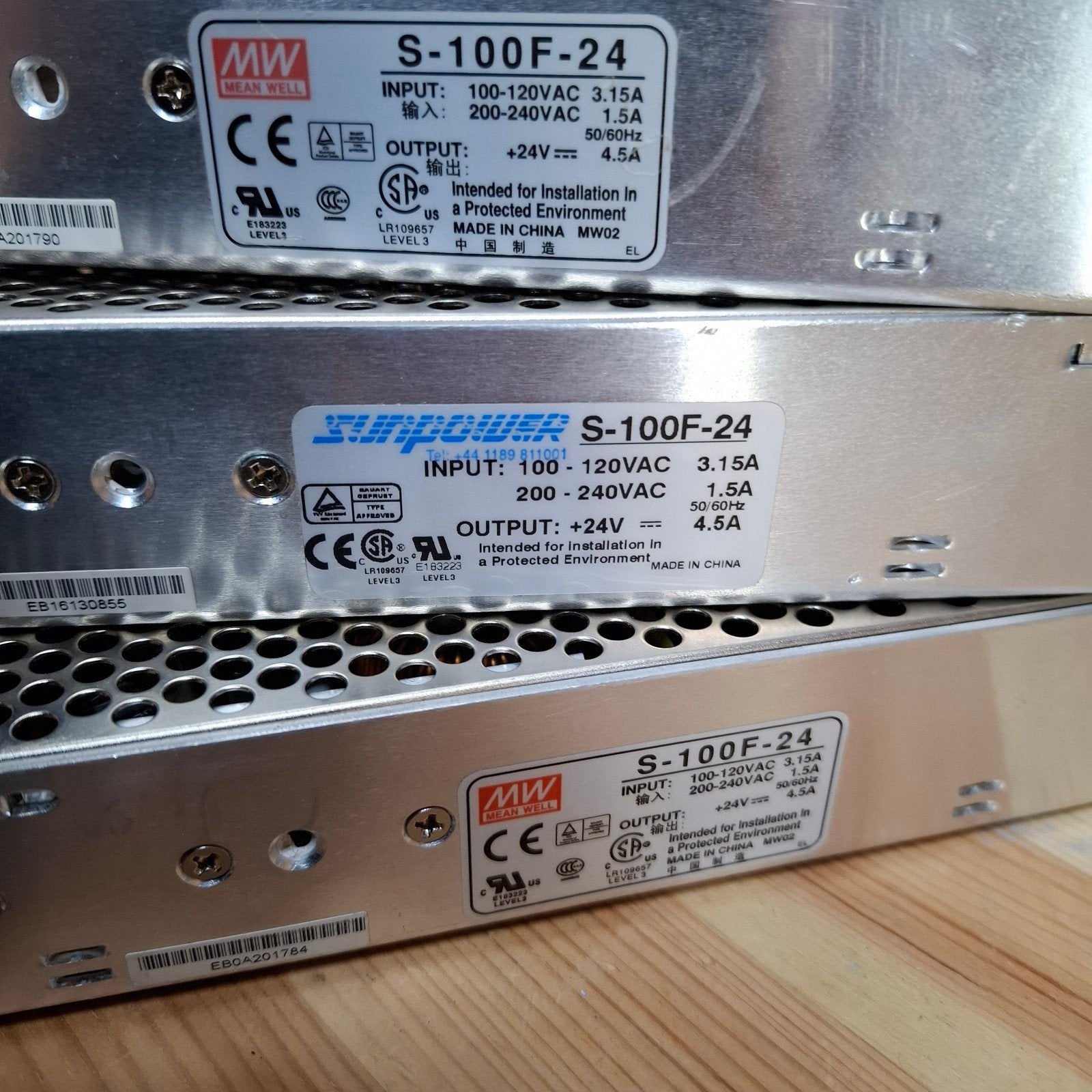 Mean Well / Sunpower S-100F-24 Voedingen (24V, 4.5A), Ophalen of Verzenden, Zo goed als nieuw
