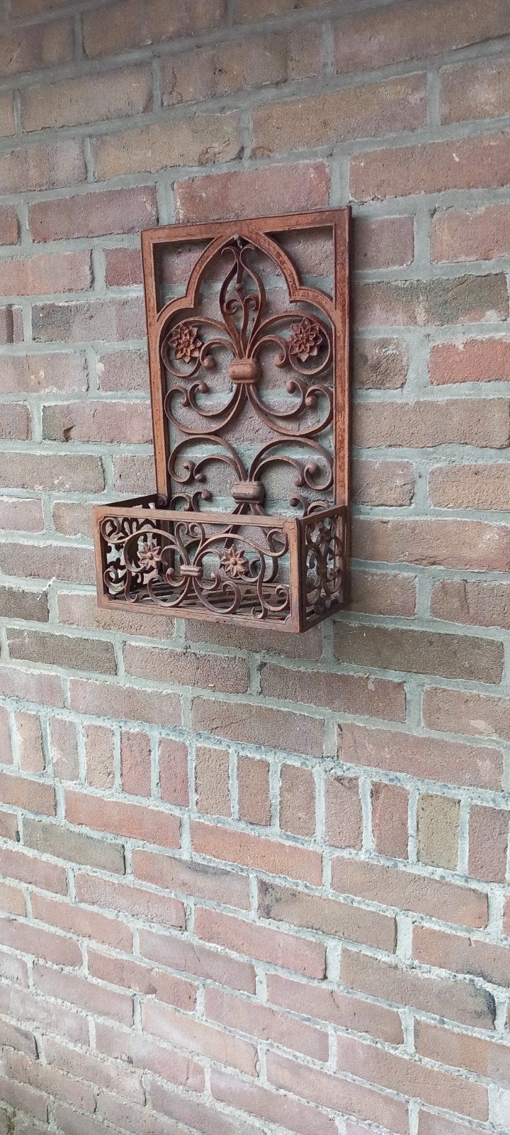Wandhanger Bloembak Metaal -, Tuin en Terras, Ophalen, Gebruikt, Minder dan 60 cm, Metaal