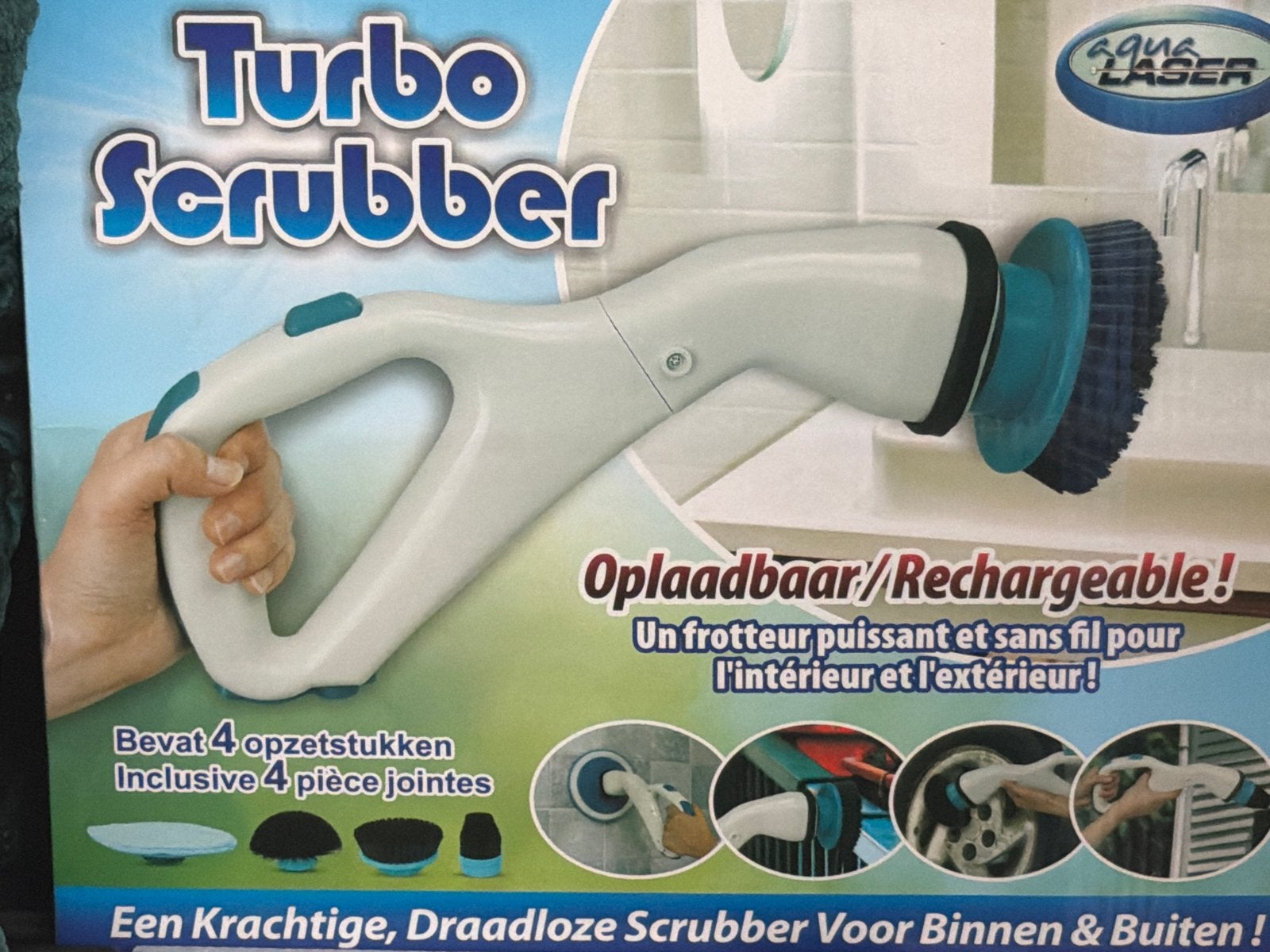 Turbo Scrubber - Krachtige Draadloze Schoonmaakborstel, Ophalen, Bezem of Borstel