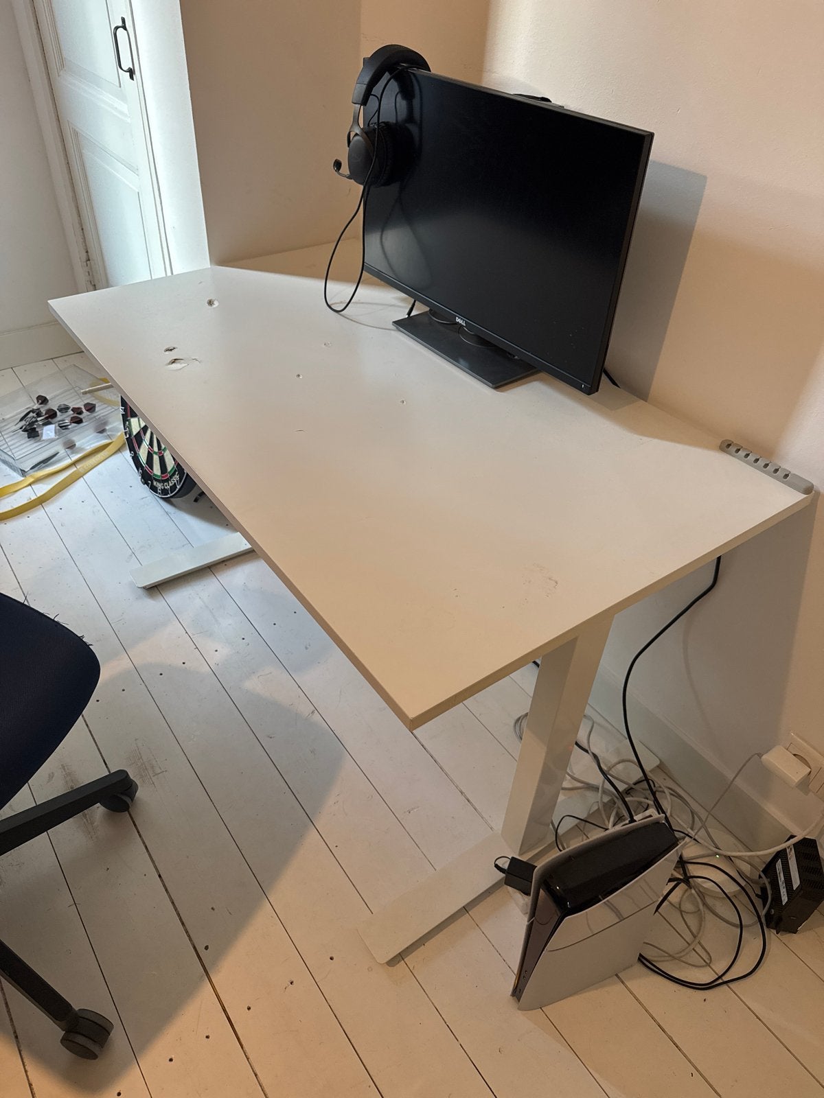 IKEA SKARSTA Zit-sta bureau 120x70 cm met mousemat, Huis en Inrichting, Bureaus, Ophalen, Zit-sta bureau, Gebruikt, Spaanplaat of MDF