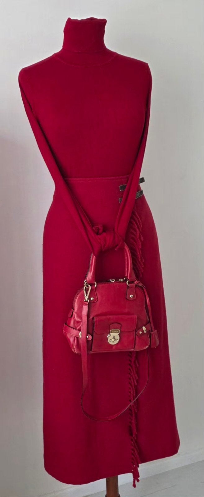 Bardehle maxi rok met vaste overslag 40/ 42, Kleding | Dames, Purdey Bardehle, Ophalen of Verzenden, Rood, Onder de knie