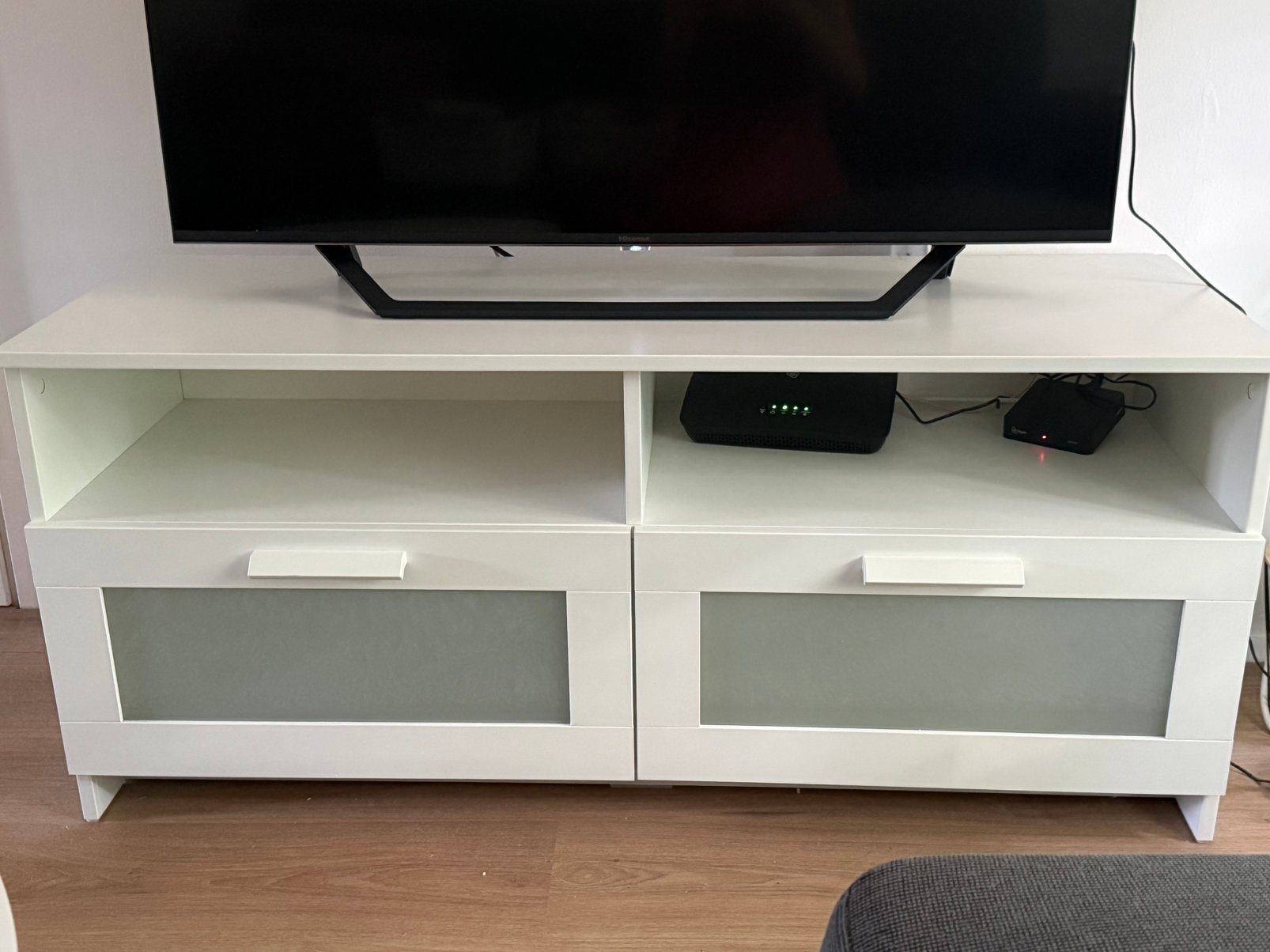 Ikea brimnes tv meubel met 2 lades wit, Ophalen, Zo goed als nieuw, 25 tot 50 cm, Minder dan 100 cm