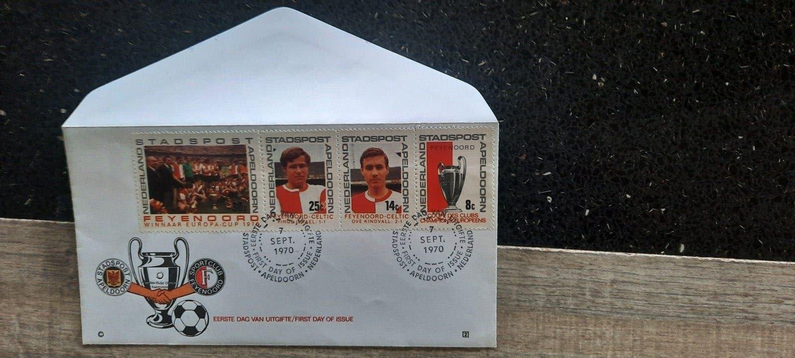 FDC Feyenoord Europa Cup Winnaar 1970 - Eerste Dag Uitgifte, Ophalen of Verzenden, Europa