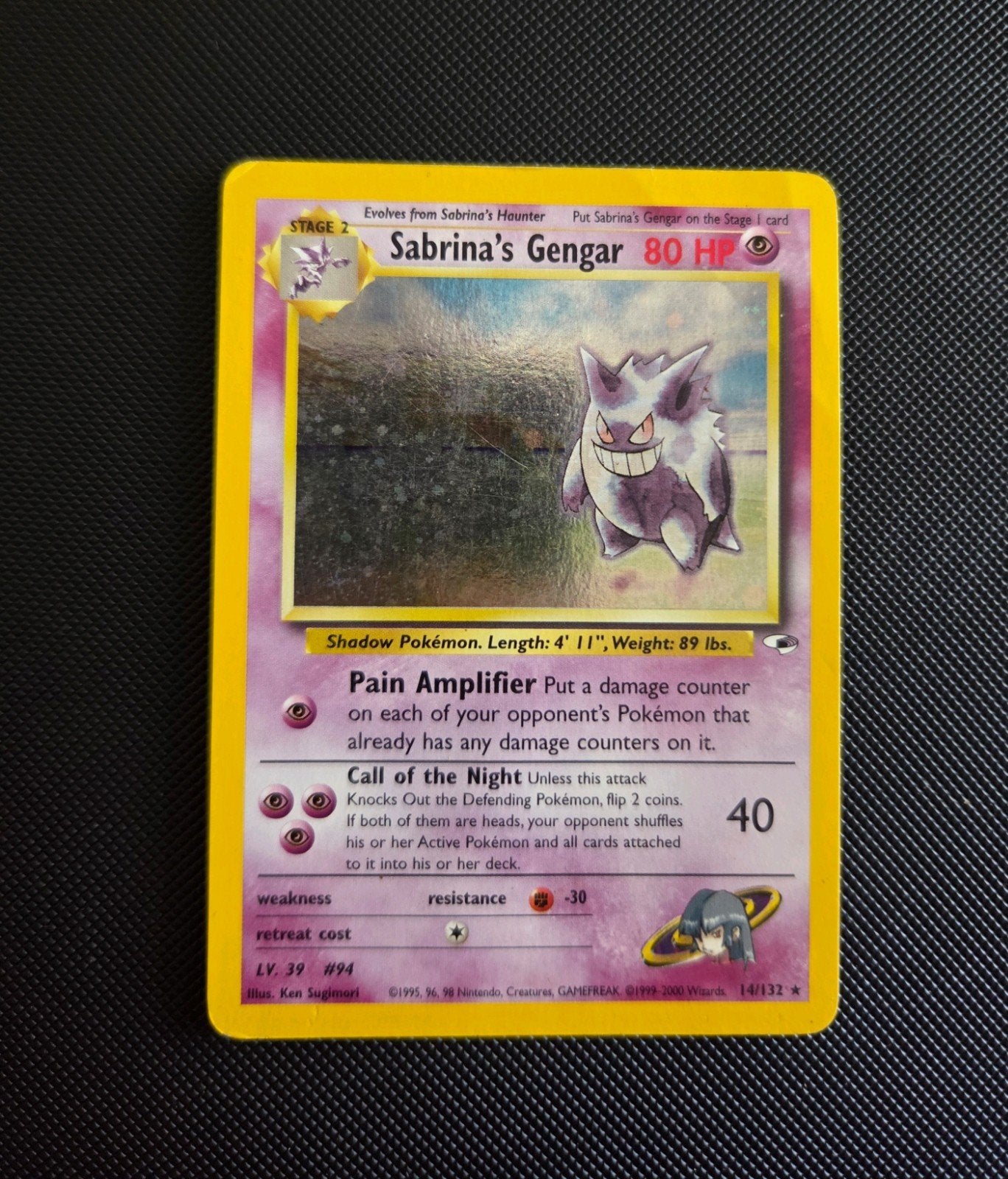 Sabrina's Gengar - Gym Heroes (swirl en crease), Hobby en Vrije tijd, Verzamelkaartspellen | Pokémon, Verzenden, Zo goed als nieuw