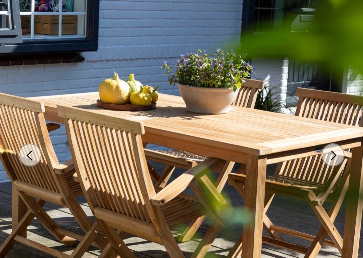 Teakhouten tuintafel 160x90 cm - Robuust en duurzaam, Tuin en Terras, Tuintafels, Ophalen of Verzenden, Zo goed als nieuw, Rechthoekig