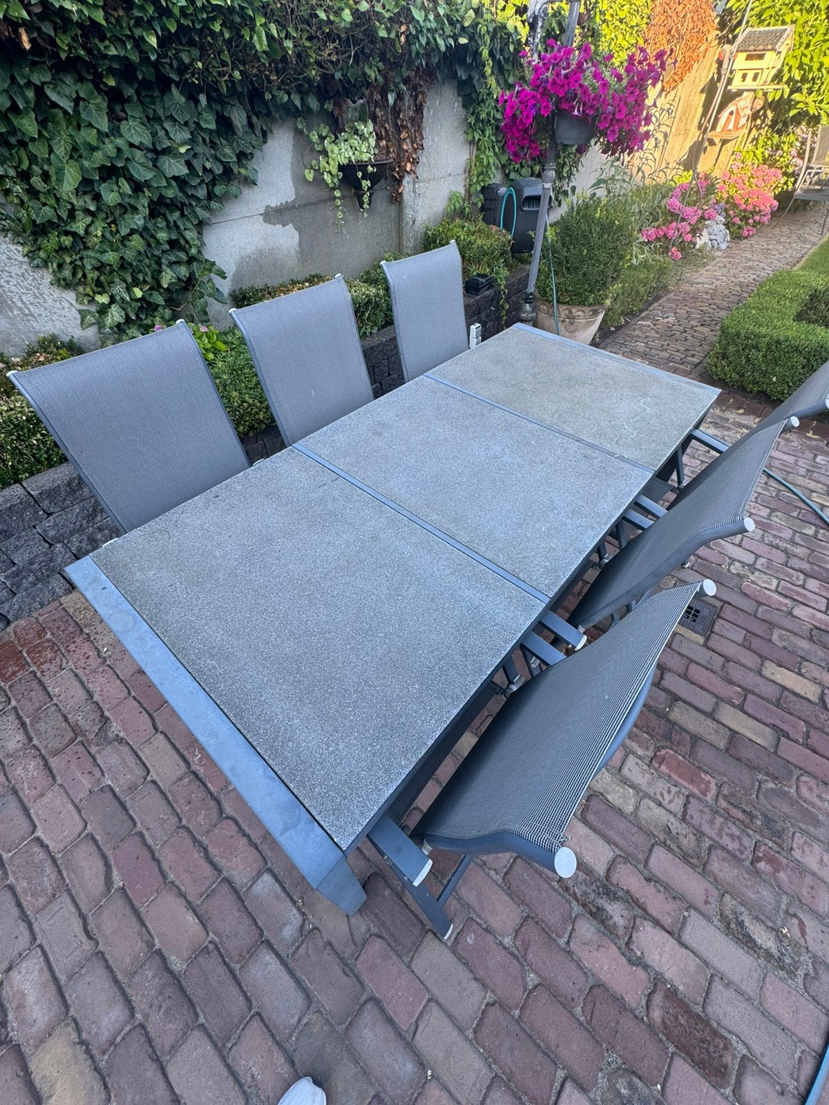 Tuinset tafel met 6 stoelen, Ophalen, Gebruikt