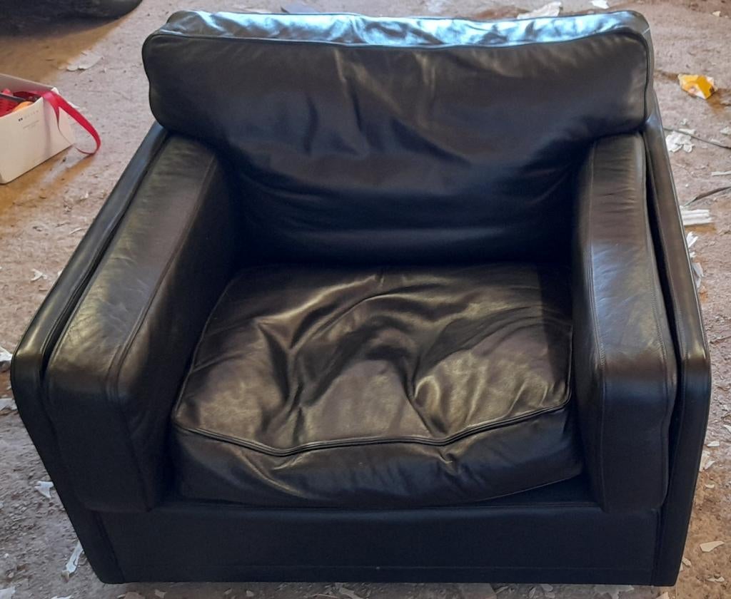 Paar lederen Club fauteuils - Poltrona Frau (Italiaanse luxe, Ophalen of Verzenden
