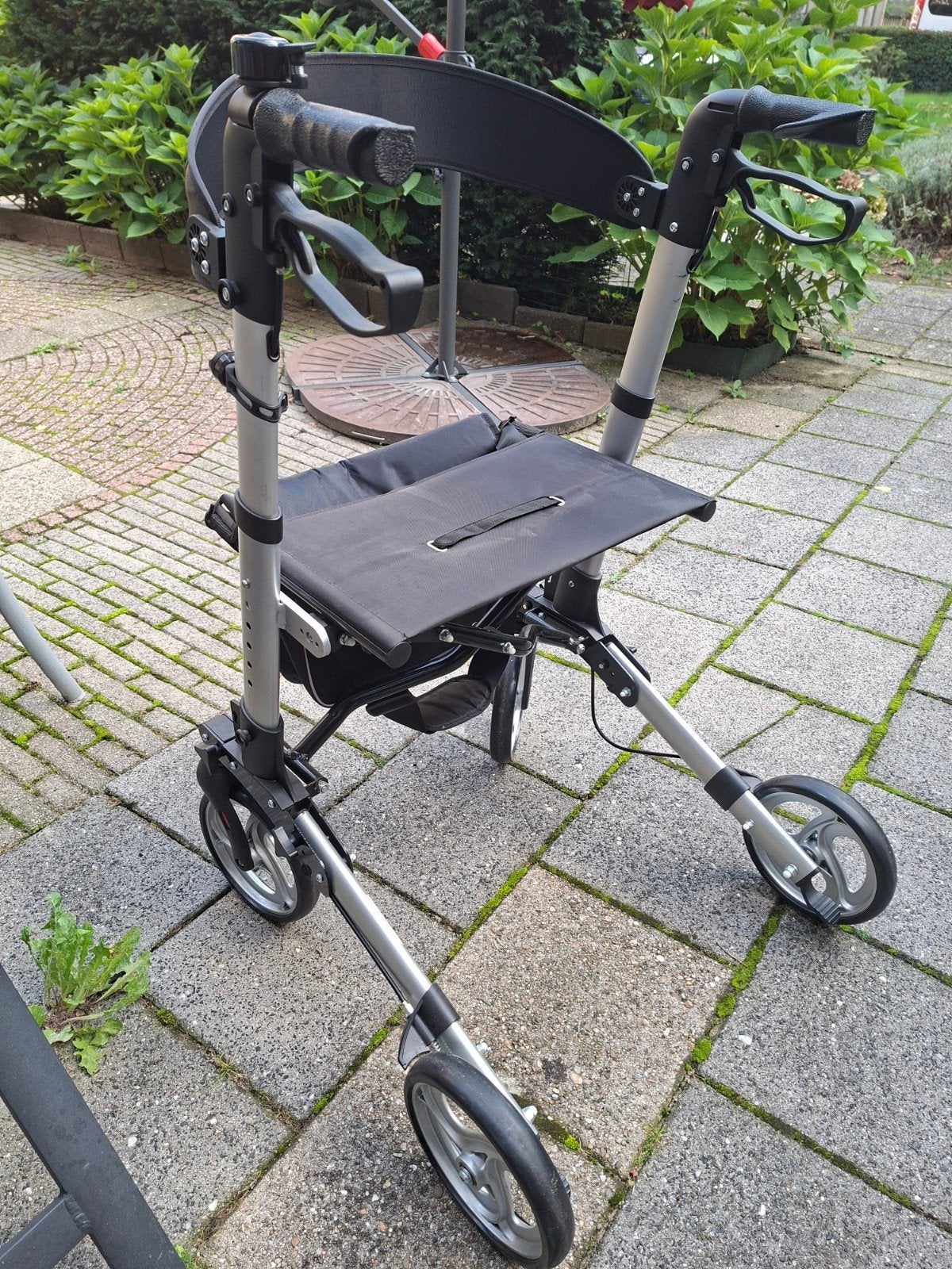 zgan lichtgewicht rollator met grote wielen inklapbaar, Ophalen, Opvouwbaar, Zo goed als nieuw