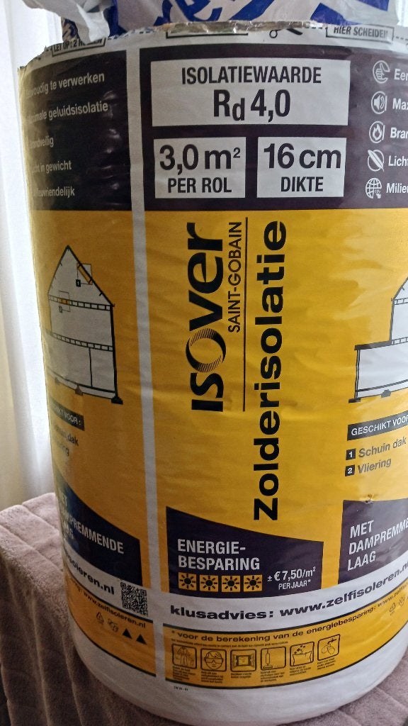 Isover zolderisolatie, Overige materialen, 12 cm of meer, Nieuw, Minder dan 5 m²