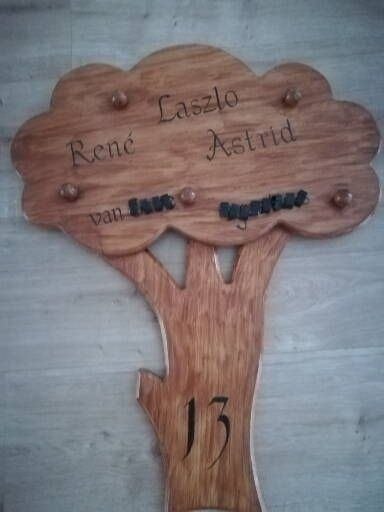 Te koop: decoratiebord of naambord, Ophalen, Gebruikt, 72 cm, Handgemaakt