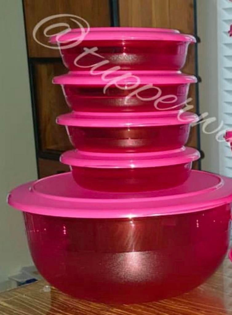 Tupperware set exclusieve kom 6L + 4x 350ml multischaaltjes, Ophalen of Verzenden, Zo goed als nieuw, Overige typen