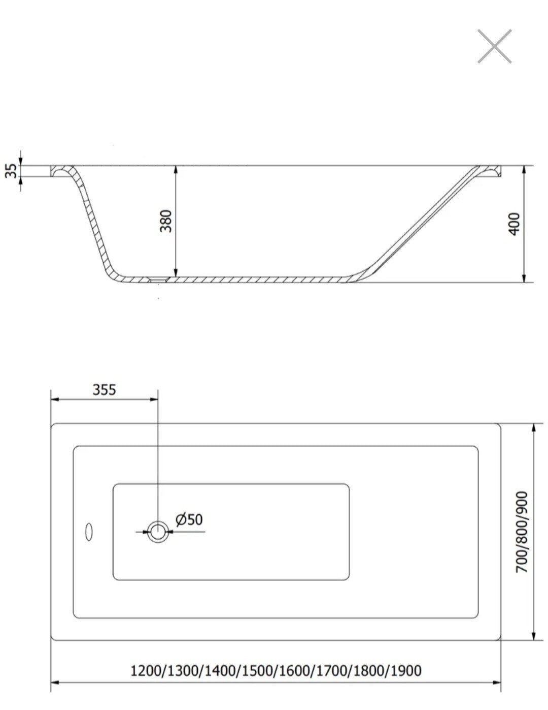 Nieuw inbouw bad 190x90, Ophalen, 200 cm of meer, Overige typen, Nieuw