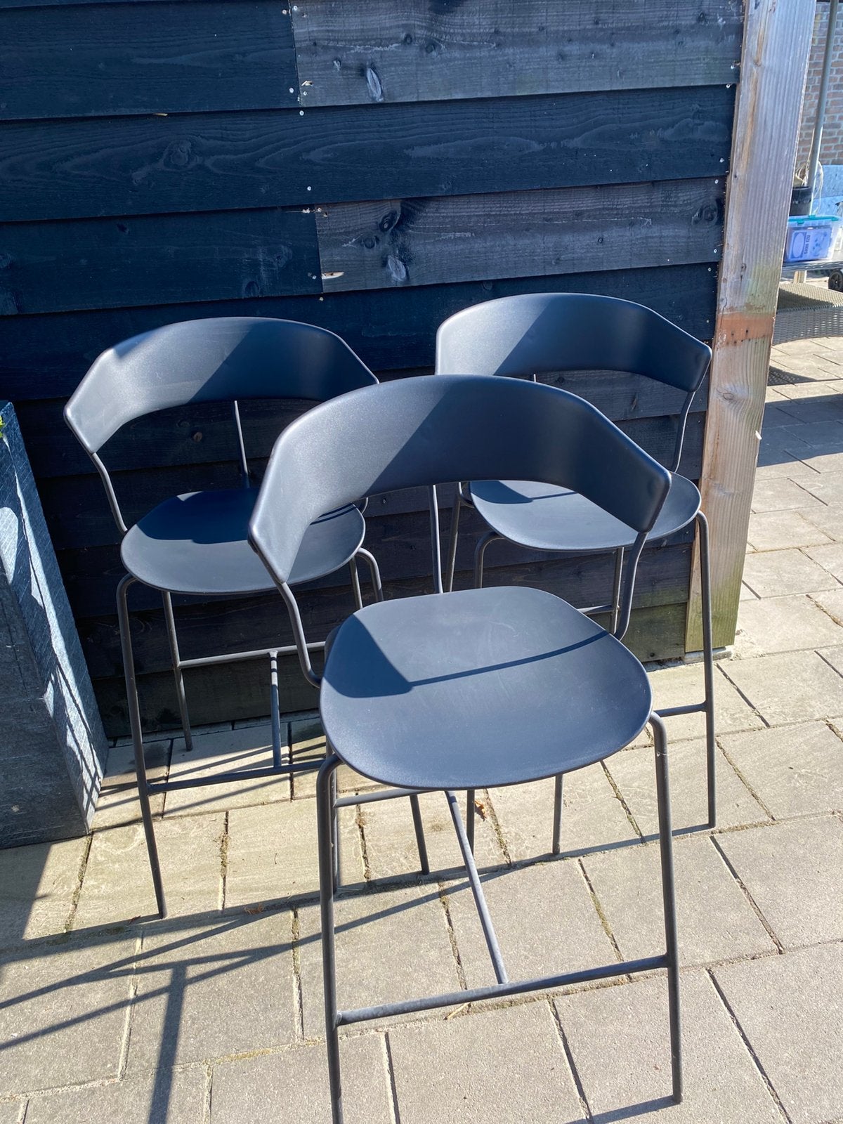 3 barkrukken voor overkapping bv, Ophalen, Gebruikt, 60 tot 90 cm, Metaal