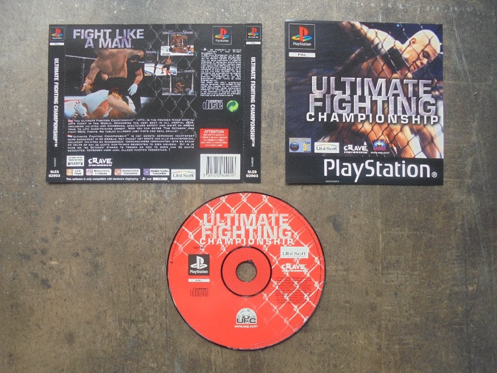 Ultimate Fighting Championship voor PS1 (zie foto's), Spelcomputers en Games, Games | Sony PlayStation 1, Gebruikt, Vechten, 1 speler