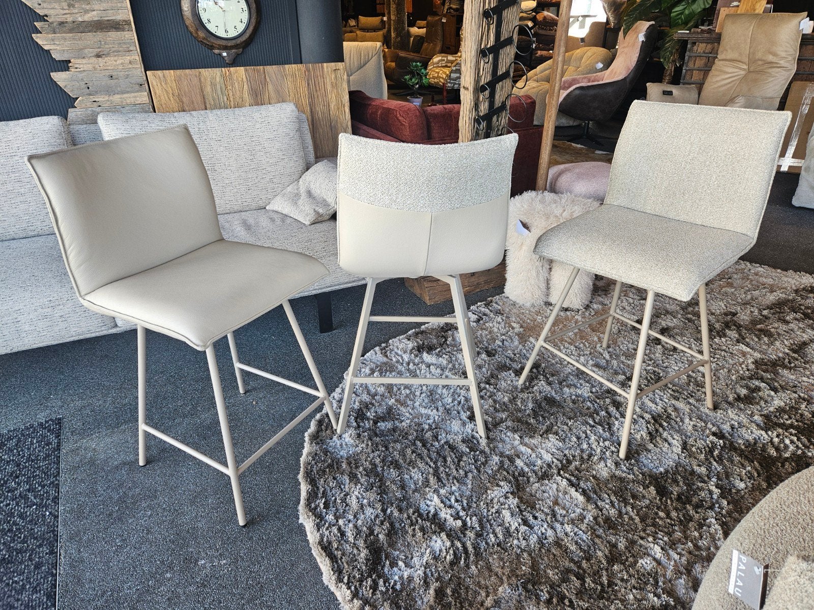 barkruk PEPE stof leer, Tuin en Terras, Ophalen of Verzenden, Nieuw