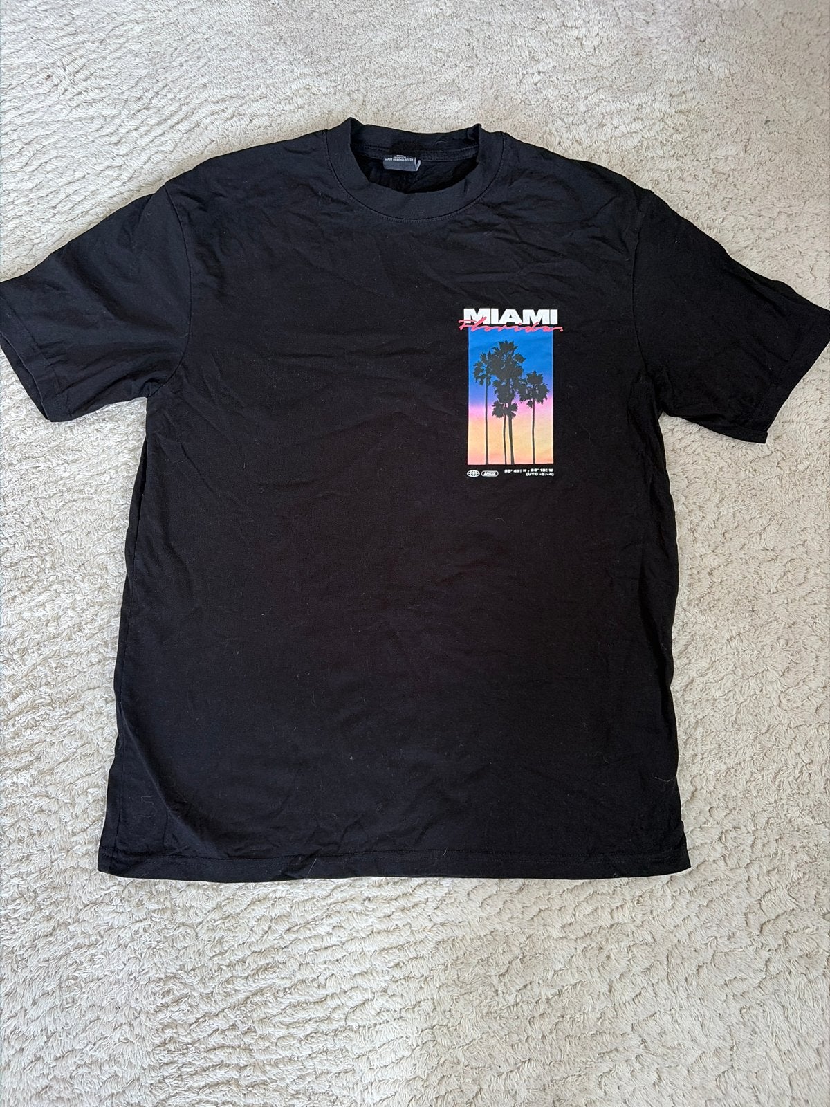 FSBN Miami T-shirt Zwart Maat S, Ophalen of Verzenden, Zo goed als nieuw, Maat 46 (S) of kleiner, Zwart