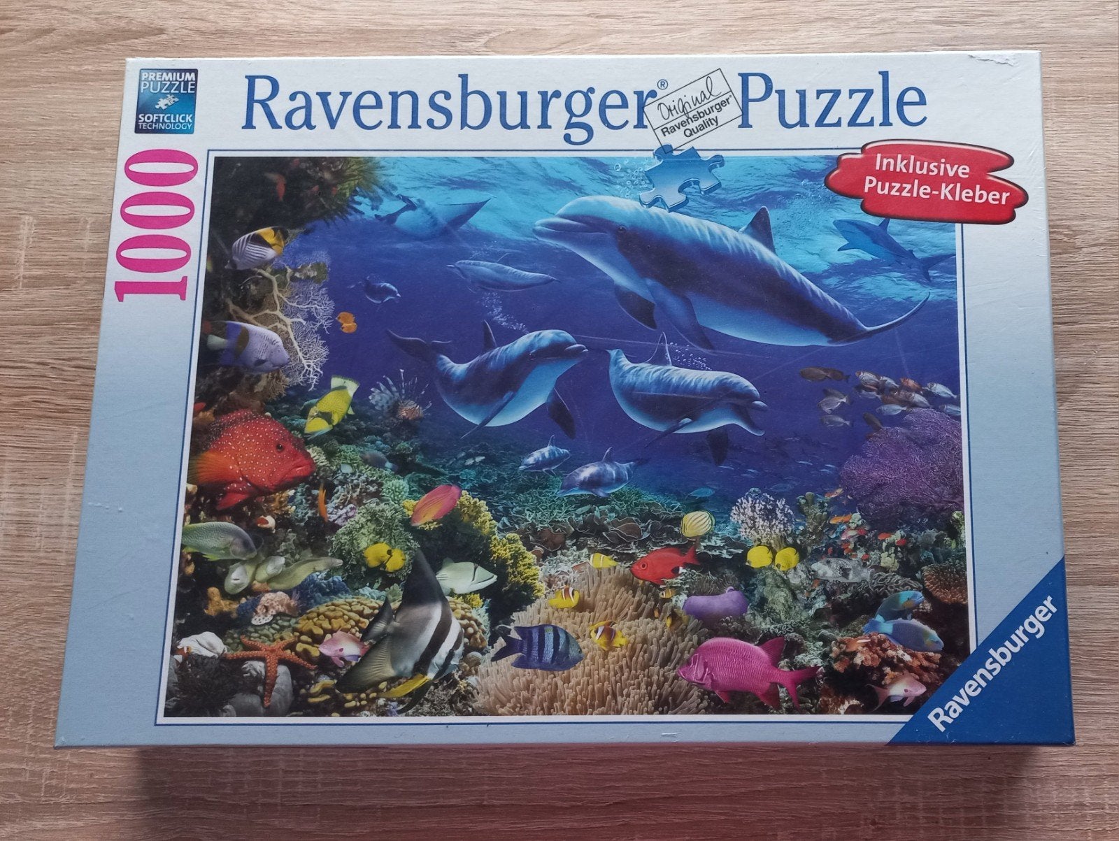 Ravensburger Legpuzzel 1000 stukjes - Dolfijnen onder water, Ophalen of Verzenden, 500 t/m 1500 stukjes, Nieuw, Legpuzzel