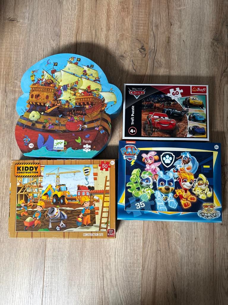 4 complete puzzels voor kinderen, Ophalen, Minder dan 500 stukjes, Gebruikt, Legpuzzel