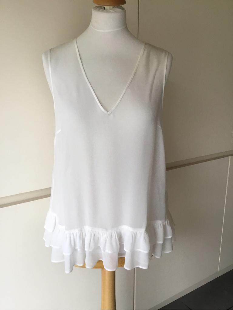 Twin Set ,Simona Barbieri topje maat XS (36), Kleding | Dames, Tops, Zo goed als nieuw, Maat 36 (S), Wit, Zonder mouw, Ophalen of Verzenden