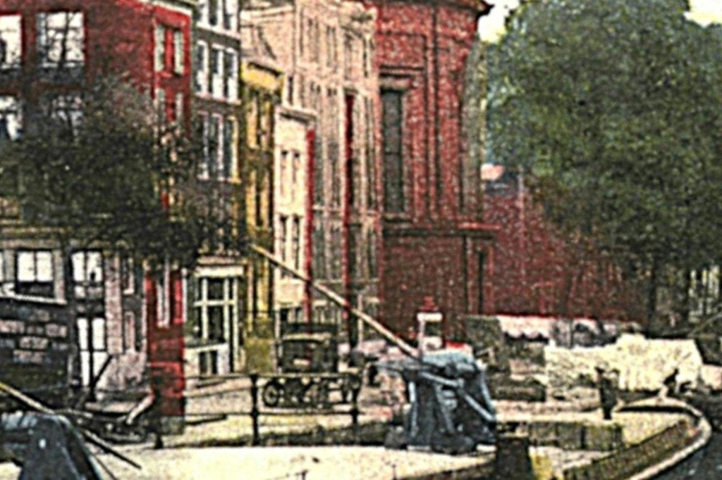 700454 Amsterdam Singel Luth Kerk 1936 Gelopen met zegel, Verzamelen, Ophalen of Verzenden, 1920 tot 1940, Gelopen, Noord-Holland