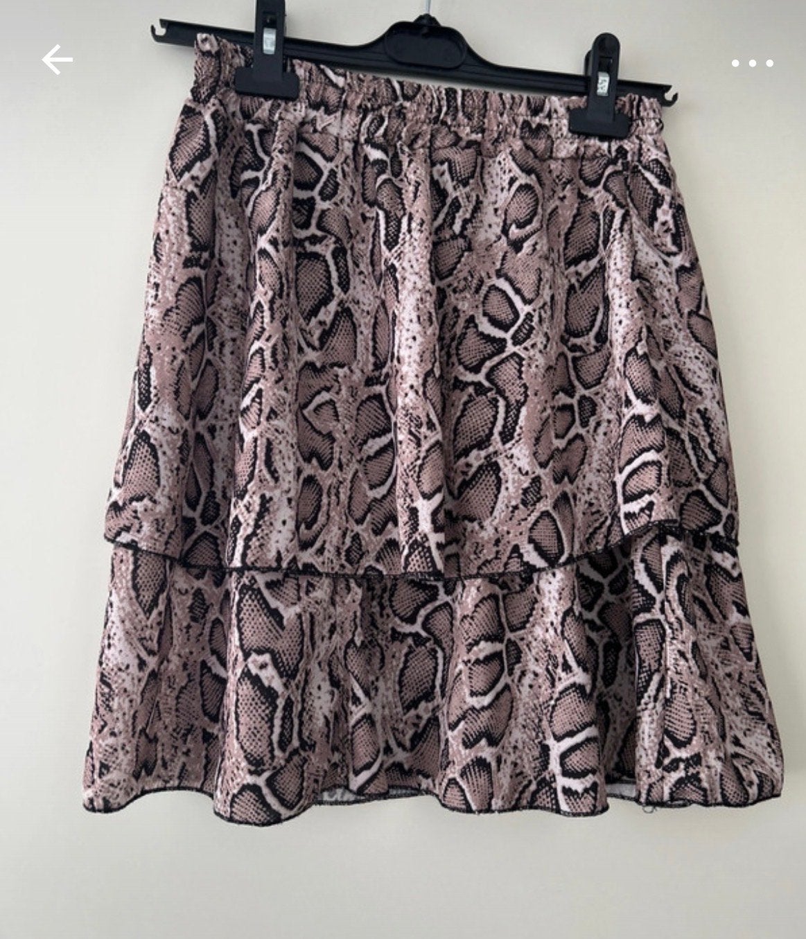 Dames rok maat S polyester lichtroze en bruin slangenprint, Kleding | Dames, Ophalen of Verzenden, Zo goed als nieuw, Maat 36 (S)