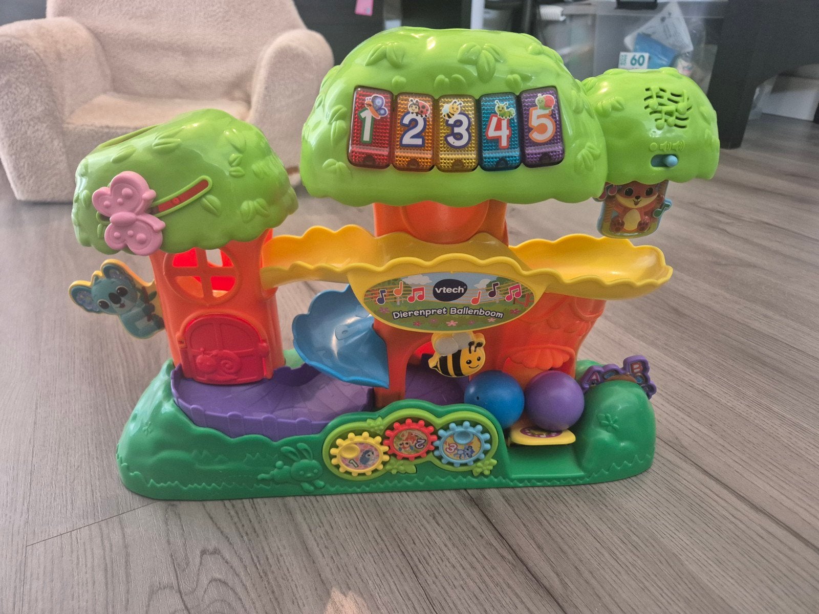 VTech Dierenpret Ballenboom met 3 ballen, Ophalen of Verzenden, Gebruikt, 6 maanden tot 2 jaar