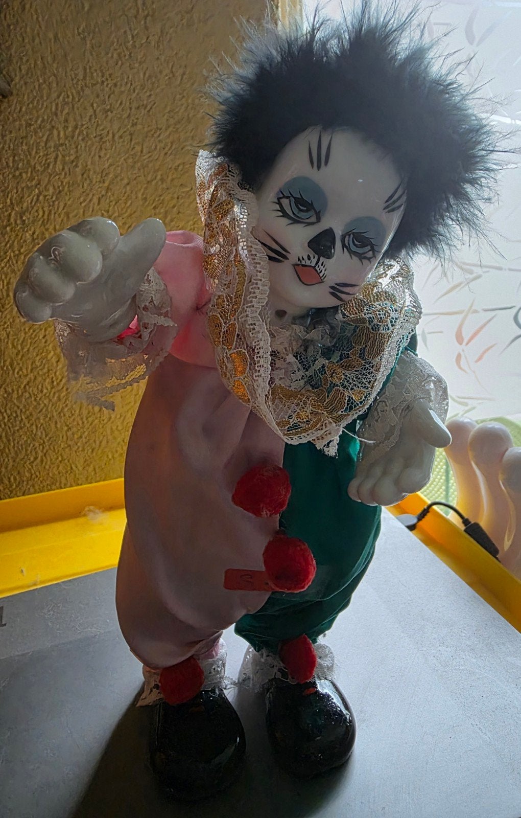 Vintage Porseleinen Clown Pop - Muziekdoos, Ophalen of Verzenden, Gebruikt, Pop