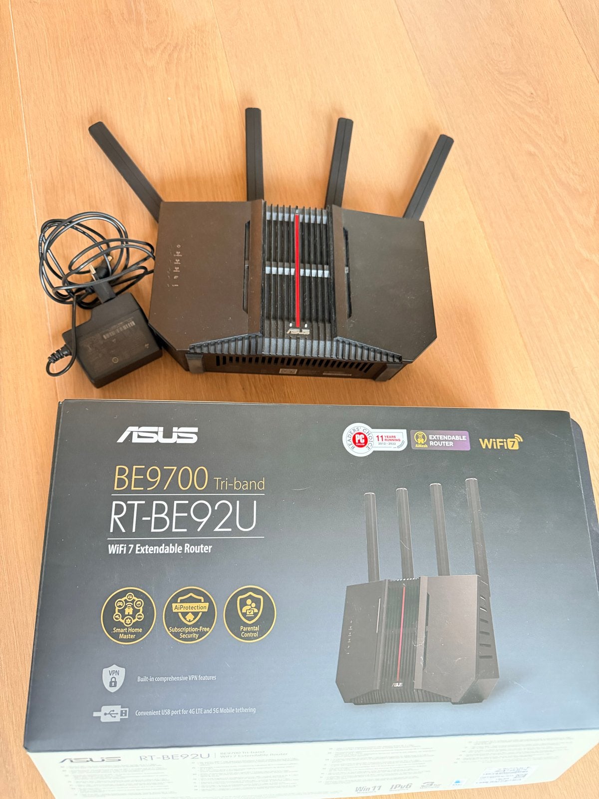 ASUS RT-BE92U en 2x RT-AX92U WiFi 7/6 Mesh Routers, Computers en Software, Ophalen of Verzenden, Gebruikt, Router